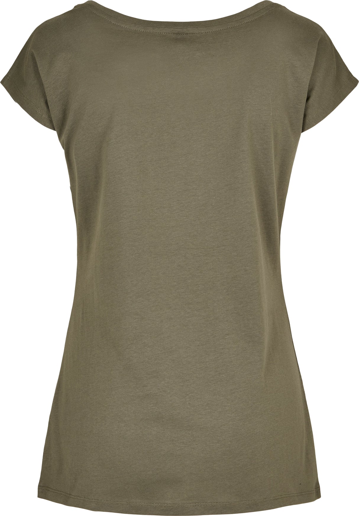 Build Your Brand Basic Women's Wide Neck Tee - Olive