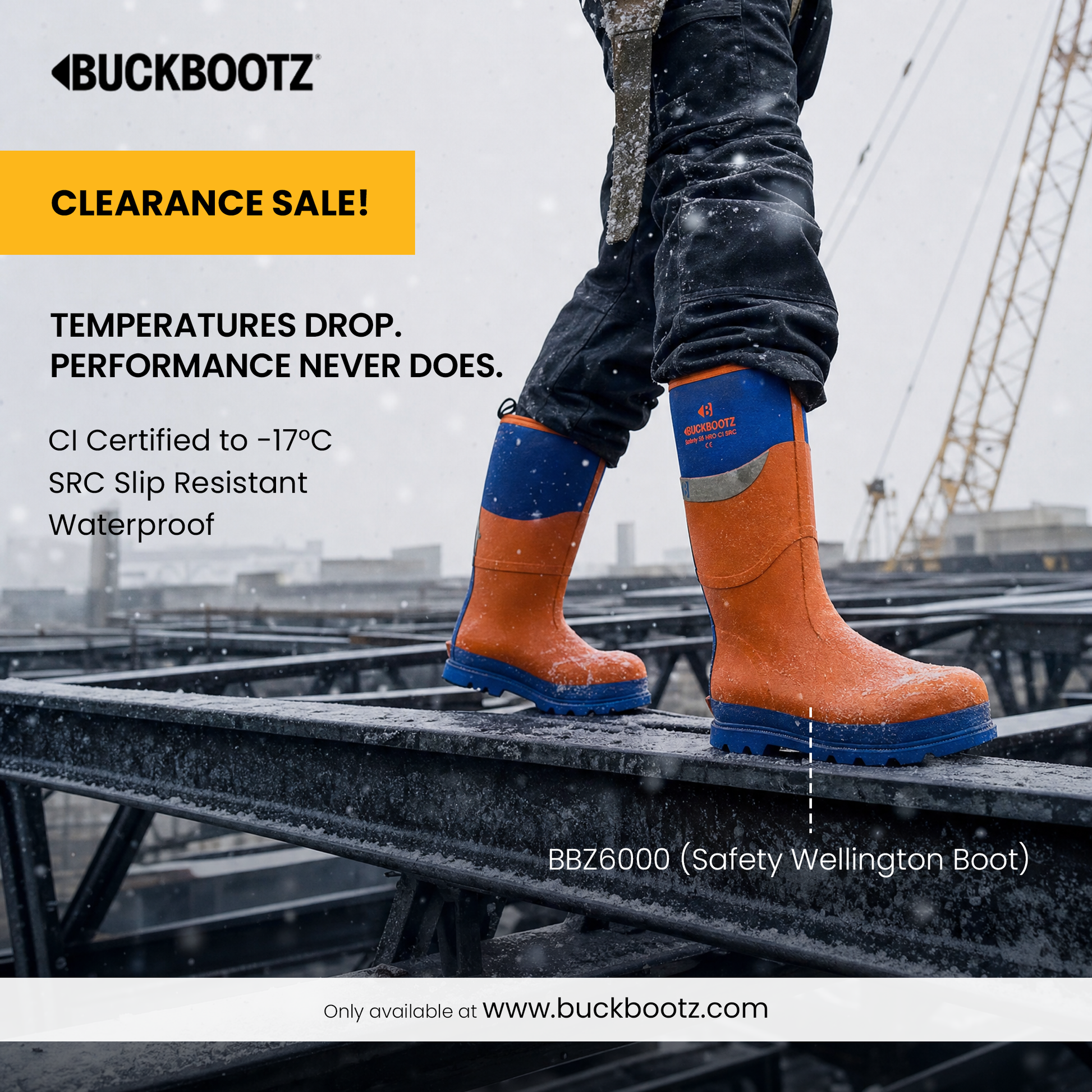 BBZ6000 Safety Wellington Boot - Orange Blue