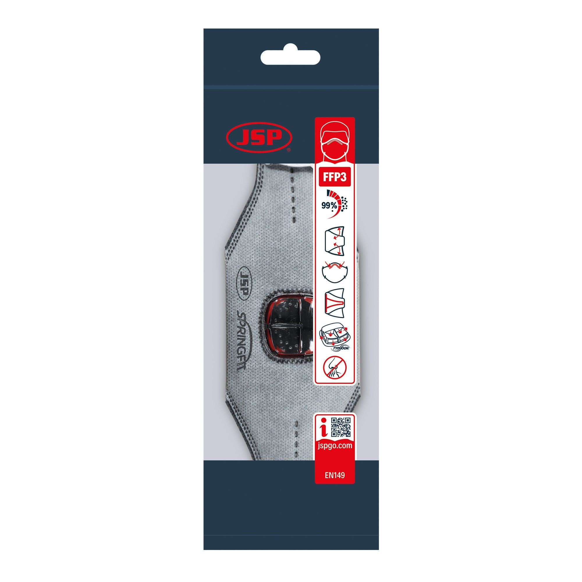 JSP Springfit 436ML FFP3 with Typhoon Valve - Retail Ready