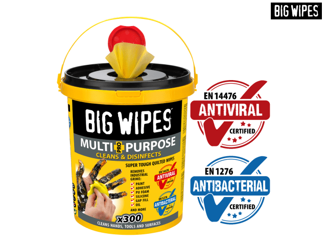 Big Wipes Multi-Purpose Pro+ Antiviral Wipes (Bucket 300)