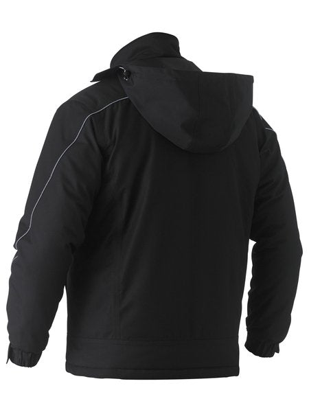 Bisley Flex & Move Heavy Duty Dobby Jacket Silver Zip #colour_black