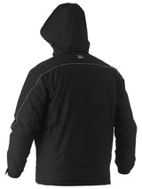 Bisley Flex & Move Heavy Duty Dobby Jacket Silver Zip #colour_black