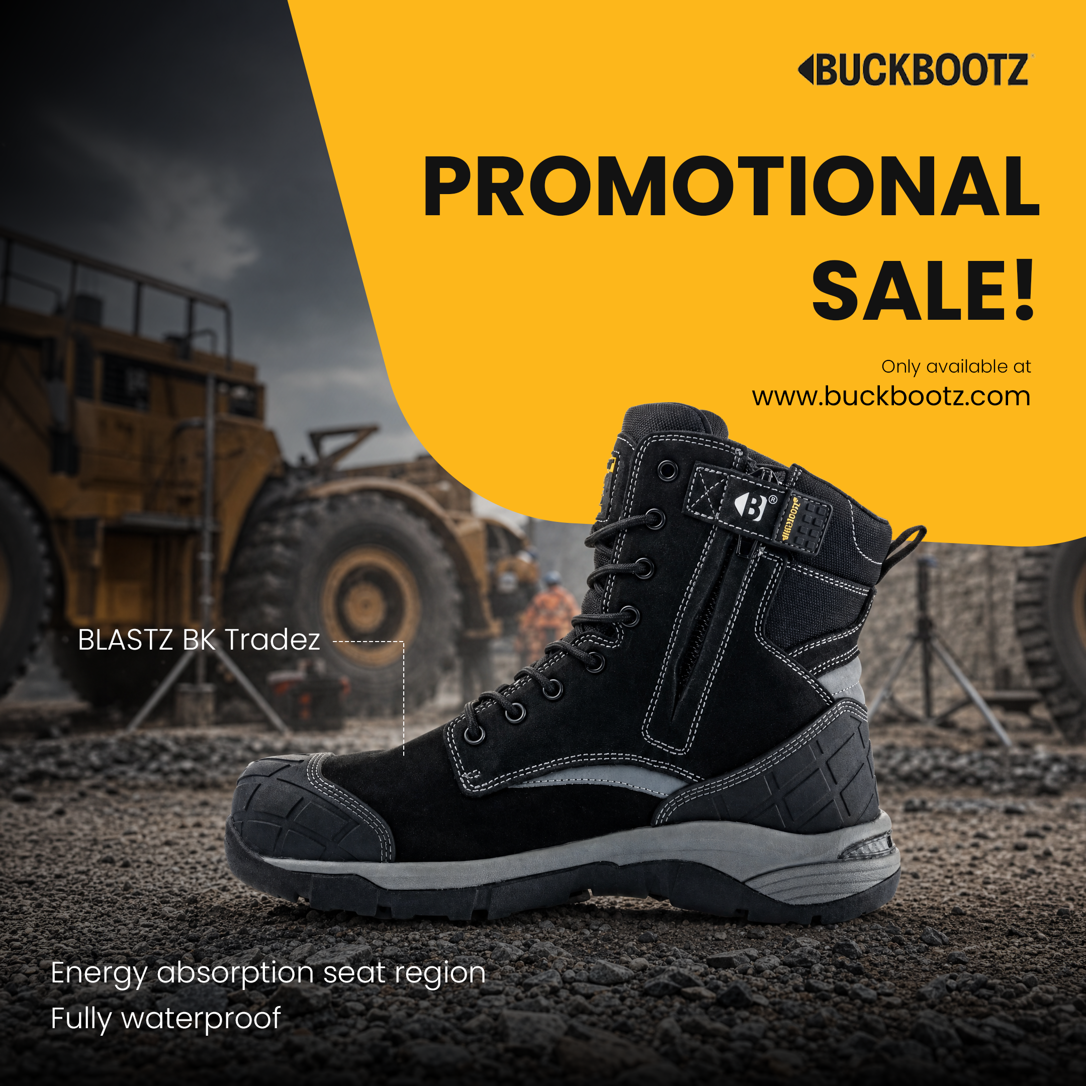 BLASTZ Tradez High Leg Lace/Zip Boot - Black
