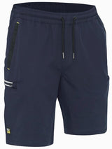 Bisley Shorts Flx & Move™ 4-Way Stretch Elastic Waist Cargo 170gsm #colour_navy