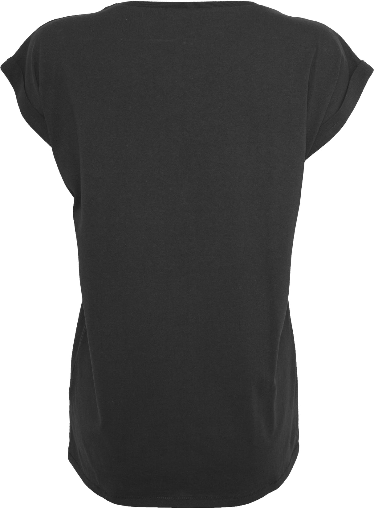 Build Your Brand Women's Extended Shoulder Tee - Black