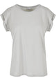 Build Your Brand Women's Extended Shoulder Tee - Light Asphalt