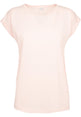 Build Your Brand Women's Extended Shoulder Tee - Pink