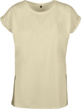 Build Your Brand Women's Extended Shoulder Tee - Soft Yellow