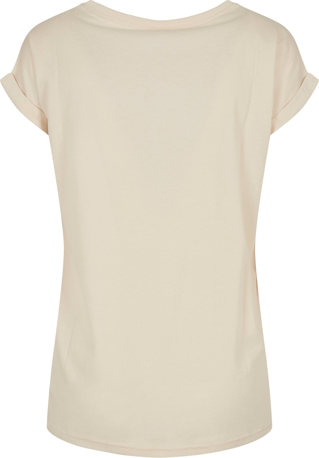 Build Your Brand Women's Extended Shoulder Tee - White Sand