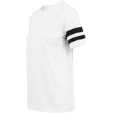 Build Your Brand Women's Mesh Stripe Tee