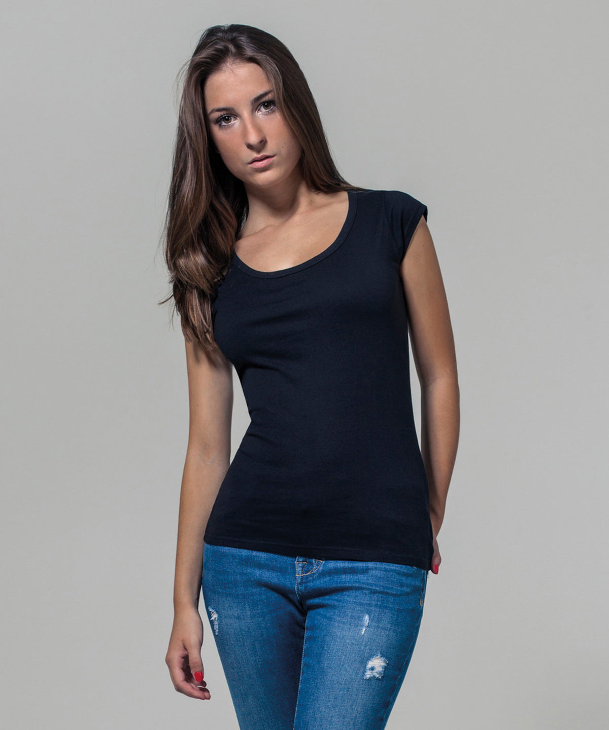 Build Your Brand Women's Back Cut Tee