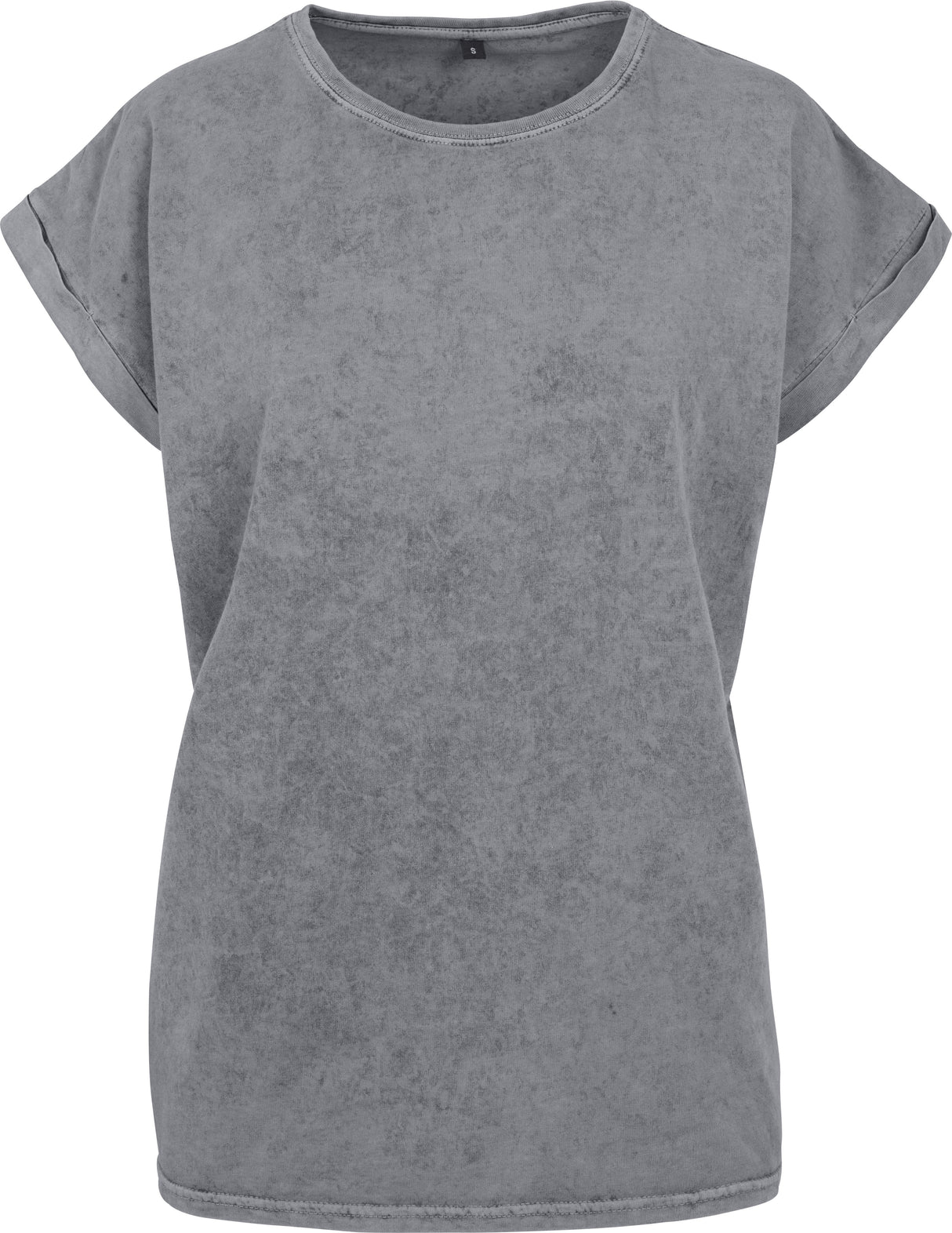 Build Your Brand Women's Acid Washed Extended Shoulder Tee