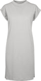 Build Your Brand Women's Turtle Extended Shoulder Dress - Light Asphalt