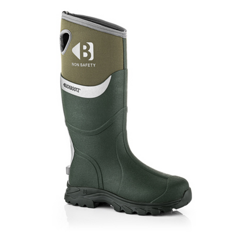 BuckbootzBBZWalkerzNon-SafetyRubberNeopreneBootGreenGrey #colour_green