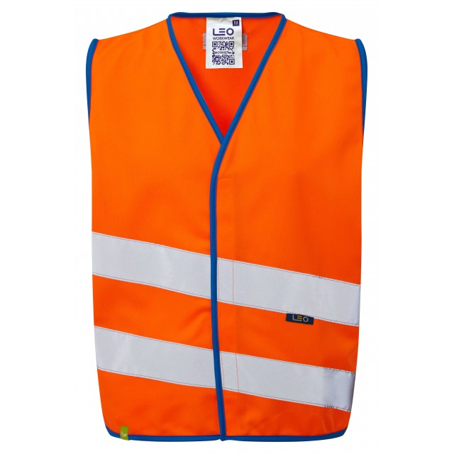 Leo Workwear NEONSTARS Leo EcoViz Childrens Waistcoat (EN 17353)