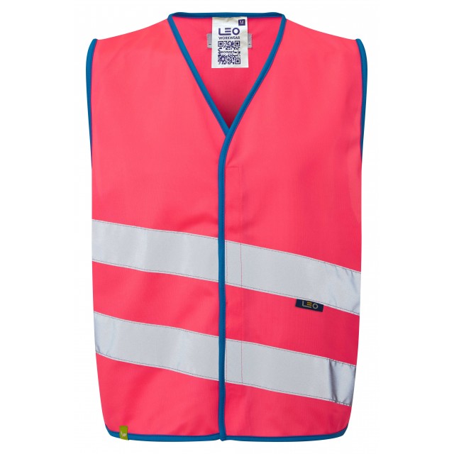 Leo Workwear NEONSTARS Leo EcoViz Childrens Waistcoat (EN 17353)