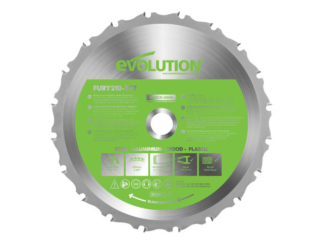 Evolution FURY® Multi-Purpose TCT Circular Saw Blade 210 x 25.4mm x 20T