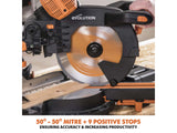 Evolution R255SMS-DB+ Multi-Material Sliding Mitre Saw 255mm 1600W 110V