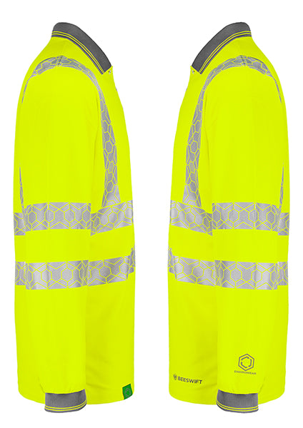 Beeswift Envirowear Recyclable Hi-Vis Long Sleeve Polo Shirt