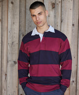 Front Row Sewn Stripe Long Sleeve Rugby Shirt