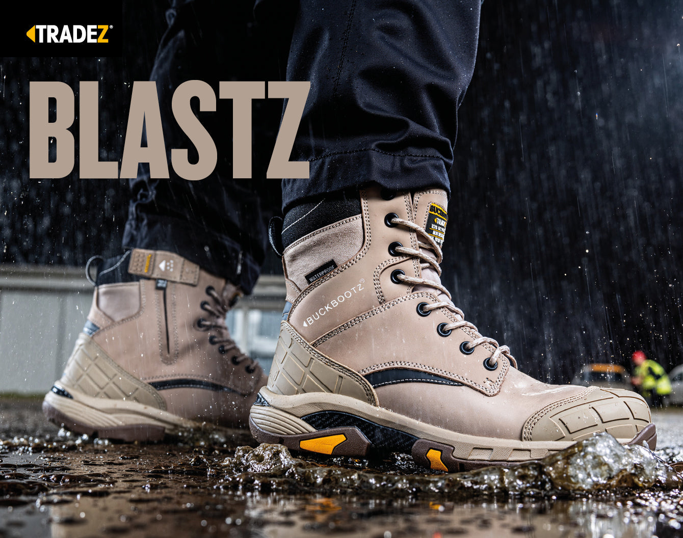 BLASTZ Tradez High Leg Lace/Zip Boot - Black