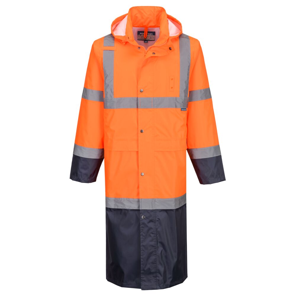 Portwest Hi-Vis Contrast Raincoat 122cm