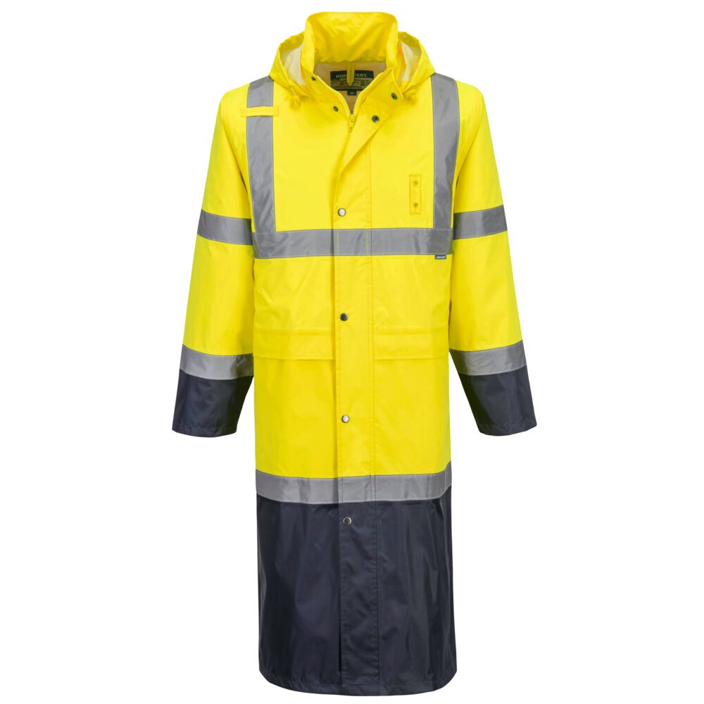 Portwest Hi-Vis Contrast Raincoat 122cm