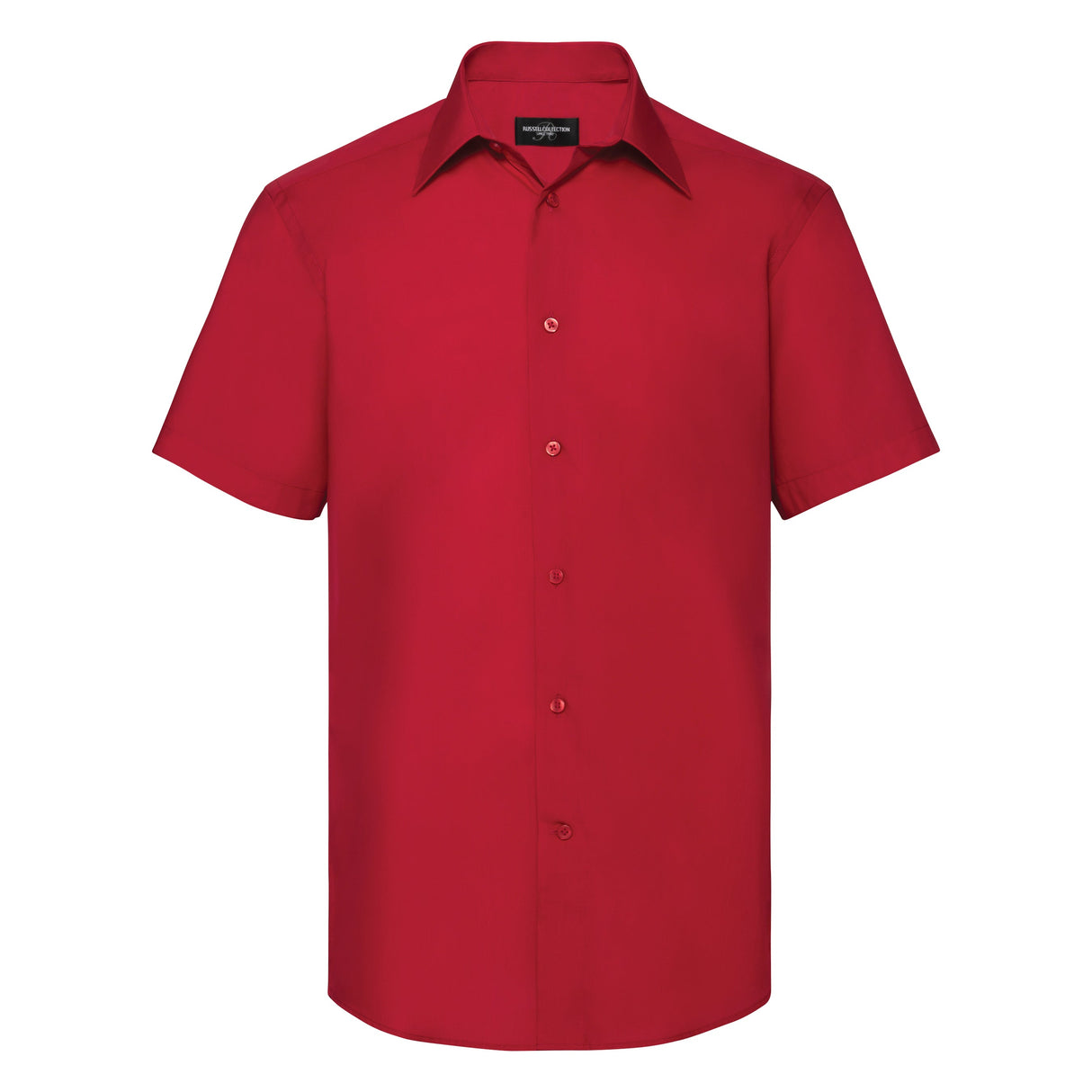 Russell Collection Short Sleeve Polycotton Easycare Tailored Poplin Shirt