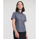 Russell Collection Women's Short Sleeve Polycotton Easycare Poplin Shirt