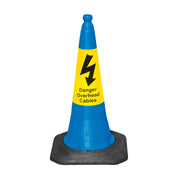 JSP Dominator Traffic Cone - Yellow Sealbrite Danger Overhead Cables