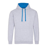 Awdis Just Hoods Varsity Hoodie - Heather Grey/Sapphire Blue