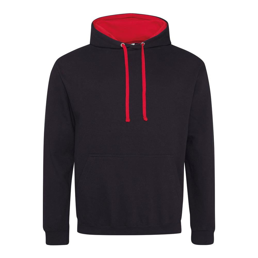 Awdis Just Hoods Varsity Hoodie - Jet Black/Fire Red*?