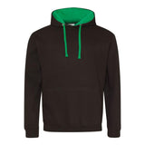 Awdis Just Hoods Varsity Hoodie - Jet Black/Kelly Green*