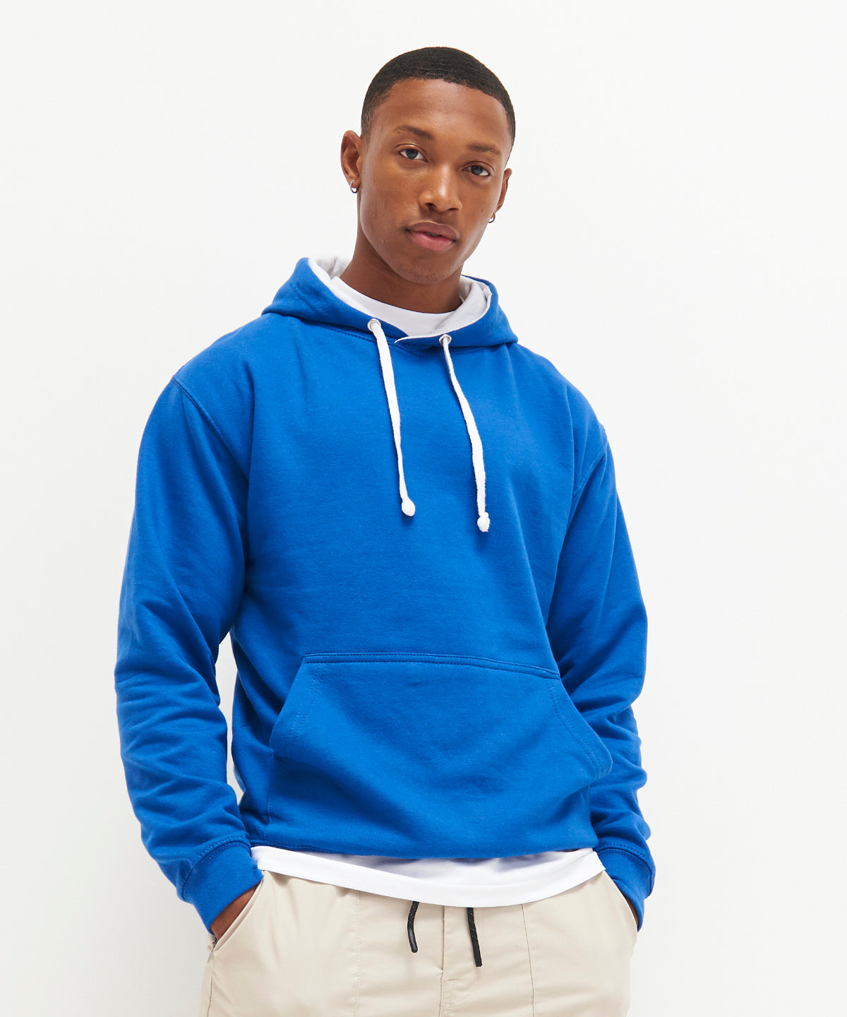 Awdis Just Hoods Varsity Hoodie - Hawaiian Blue/Oxford Navy