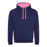 Awdis Just Hoods Varsity Hoodie - Oxford Navy/Candyfloss Pink