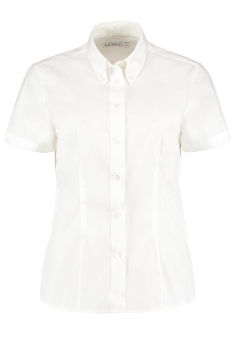 Kustom Kit Women's Corporate Oxford Blouse Short-Sleeved (Tailored Fit)