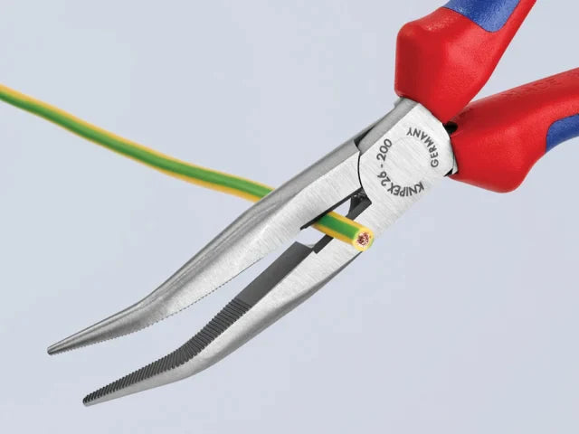 Knipex Bent Snipe Nose Side Cutting Pliers Multi-Component Grip 200mm (8in)