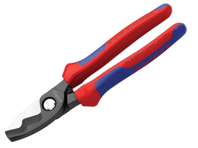 Knipex Cable Shears with Twin Cutting Edge Multi-Component Grip 200mm