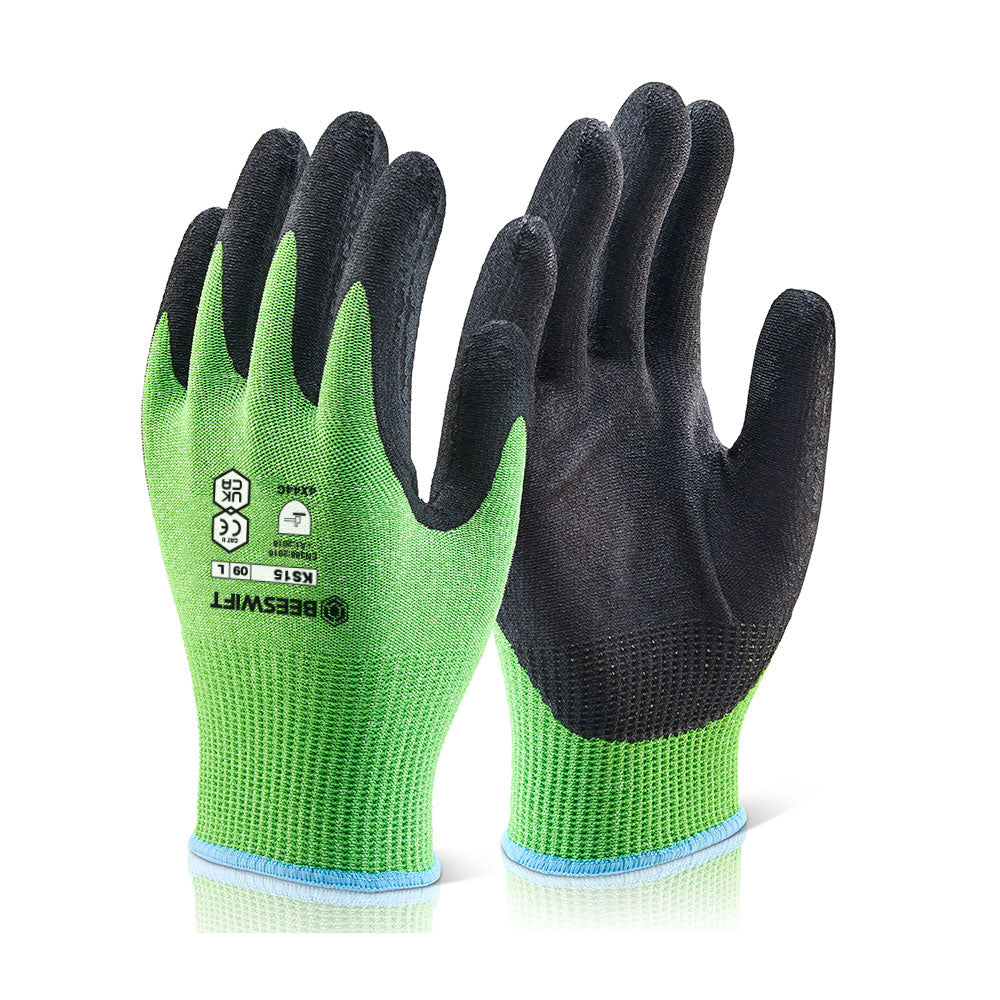 Bsafe Kutstop Micro Foam Nitrile Glove Green