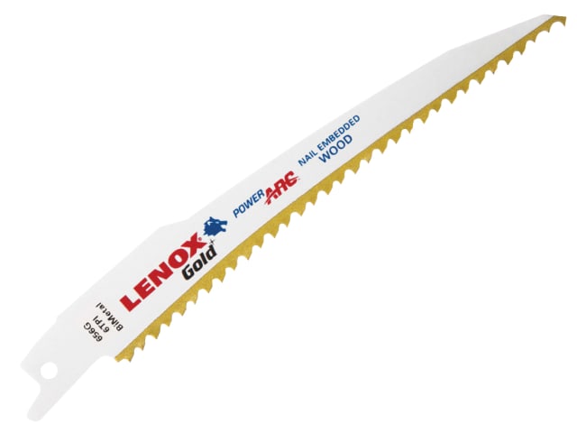 LENOX 656GR Gold® Wood Cutting Reciprocating Saw Blades 150mm 6 TPI (Pack 5)