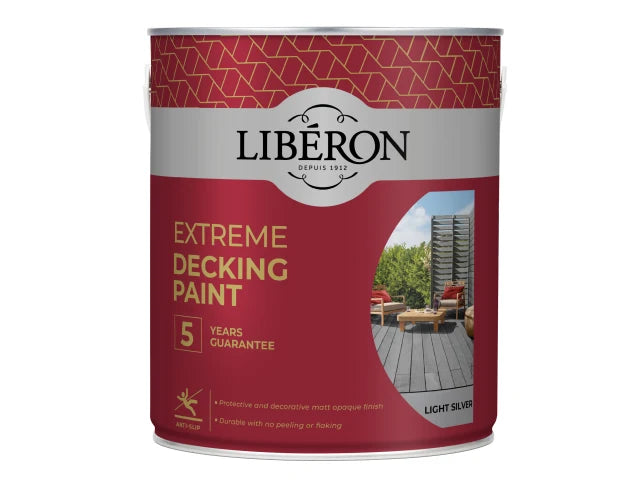 Liberon Extreme Decking Paint Light Silver 2.5 litre