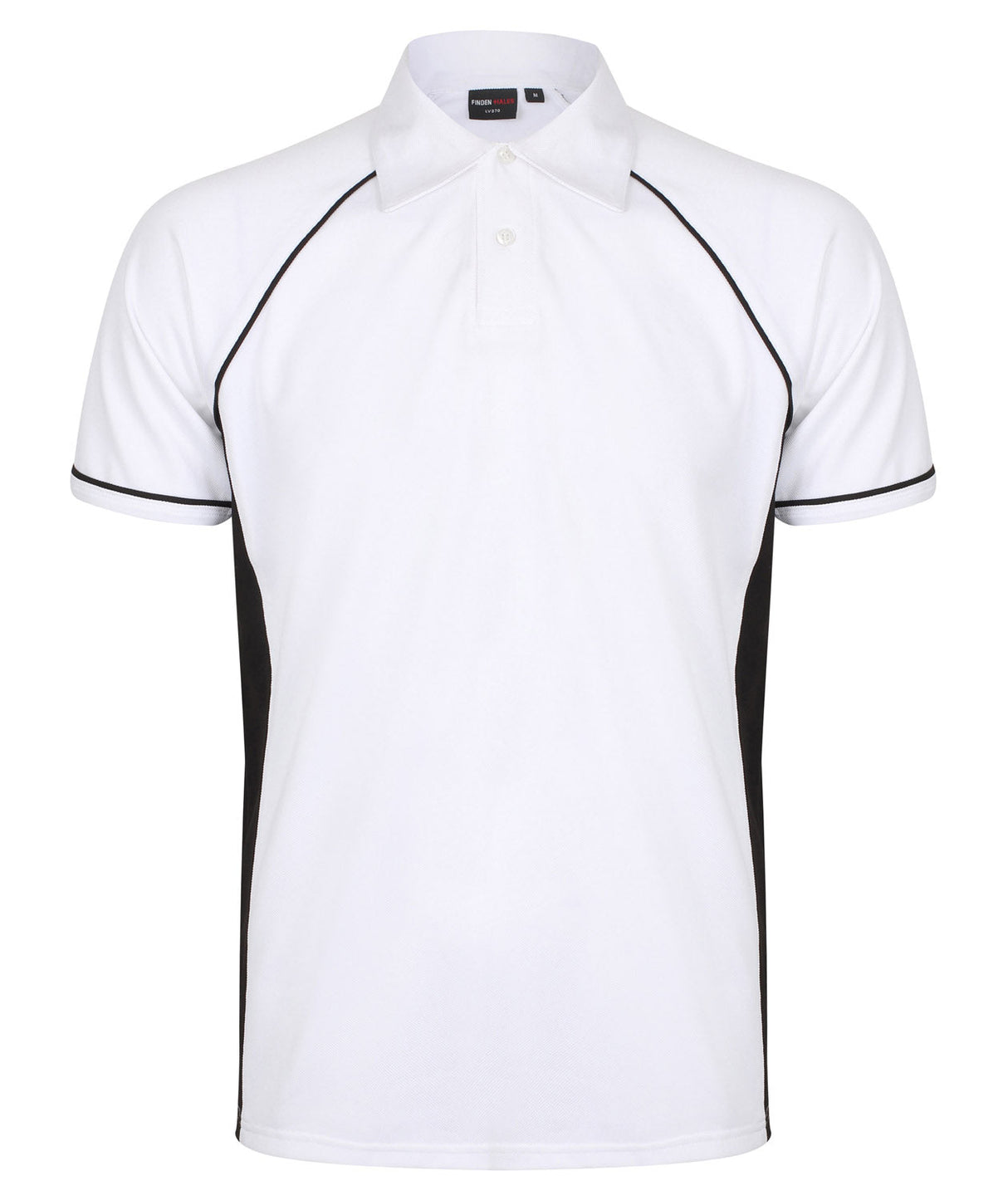 Finden & Hales Piped Performance Polo - White/Black/Black