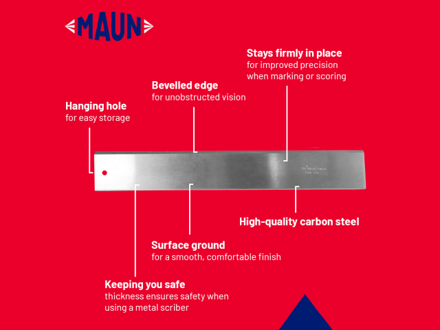 Maun Steel Straight Edge Imperial 18in