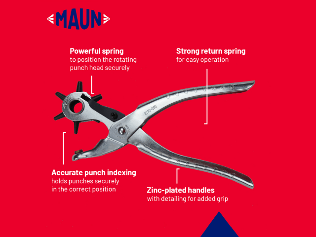 Maun Revolving Leather Hole Punch Pliers