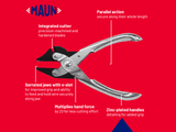 Maun Side Cutter Parallel Pliers 160mm