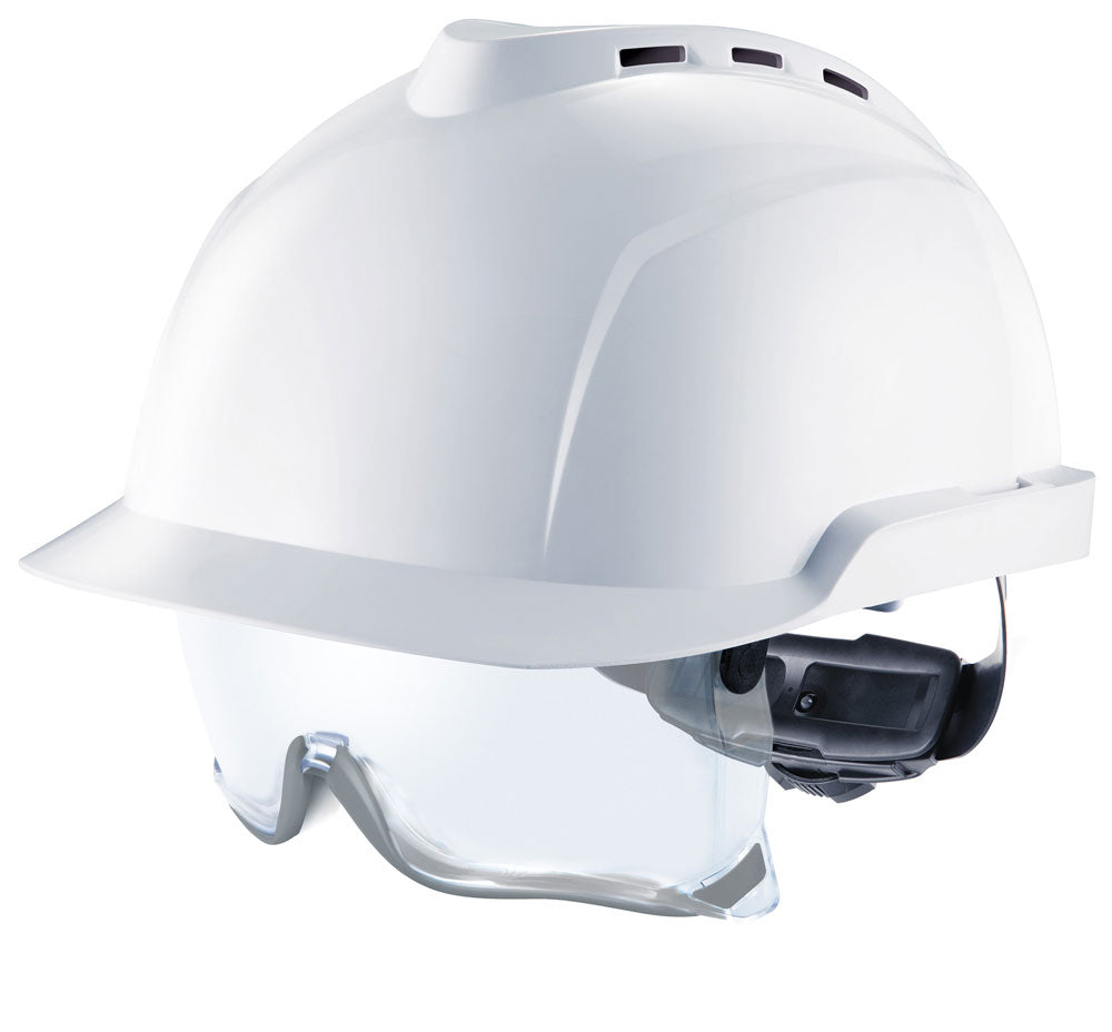 Beeswift V-Gard 930 Vented Safety Helmet With Integrated Eye Protection