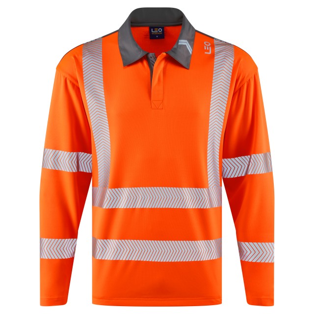 Leo Workwear GEORGEHAM Leo EcoViz COOLMAX High Performance Sleeved Polo S