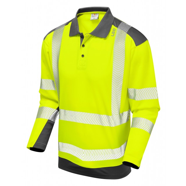 Leo Workwear WRINGCLIFF Leo EcoViz Performance + Dual Colour Polo Shirt