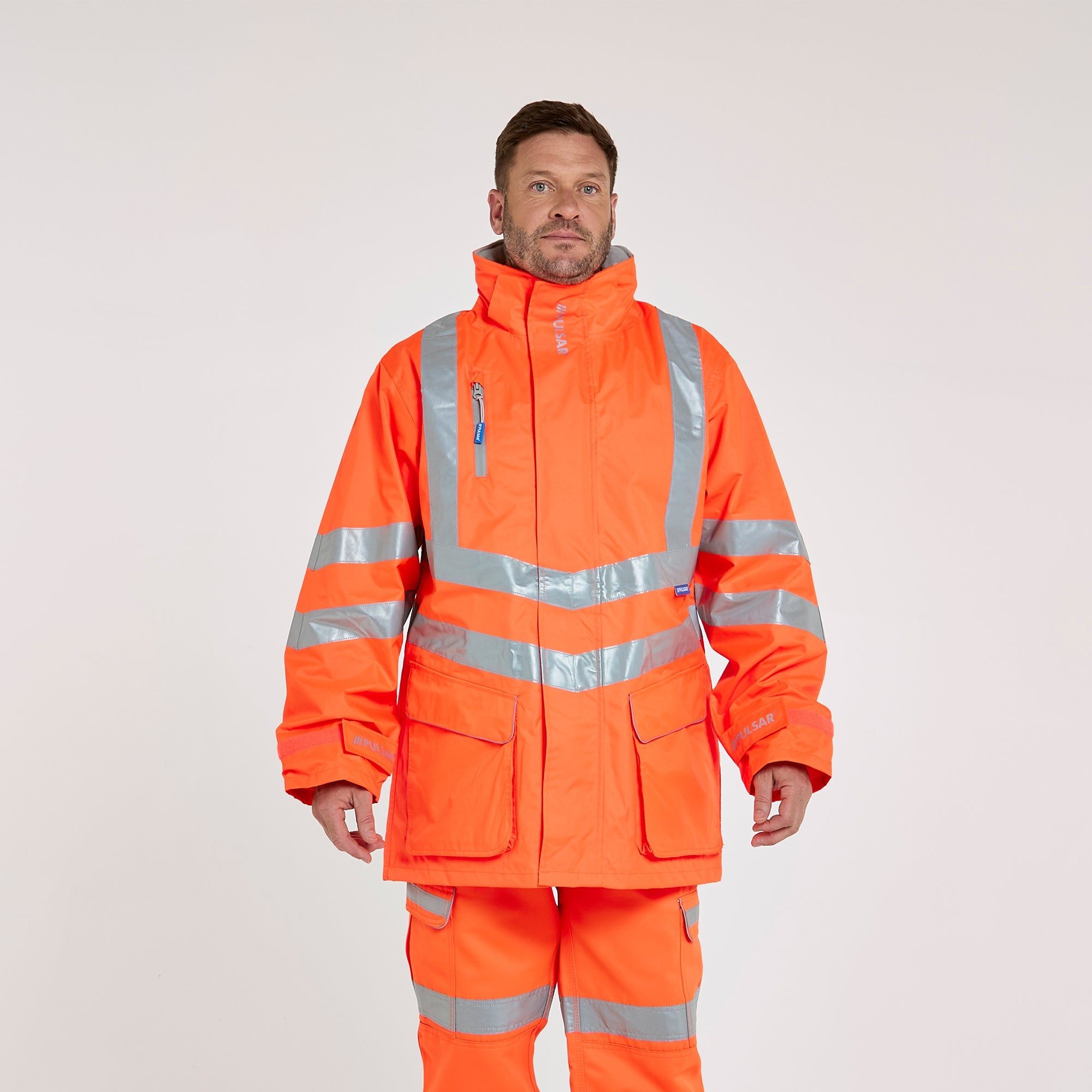Pulsar Mesh Lined Storm Coat Orange - Recycled Content