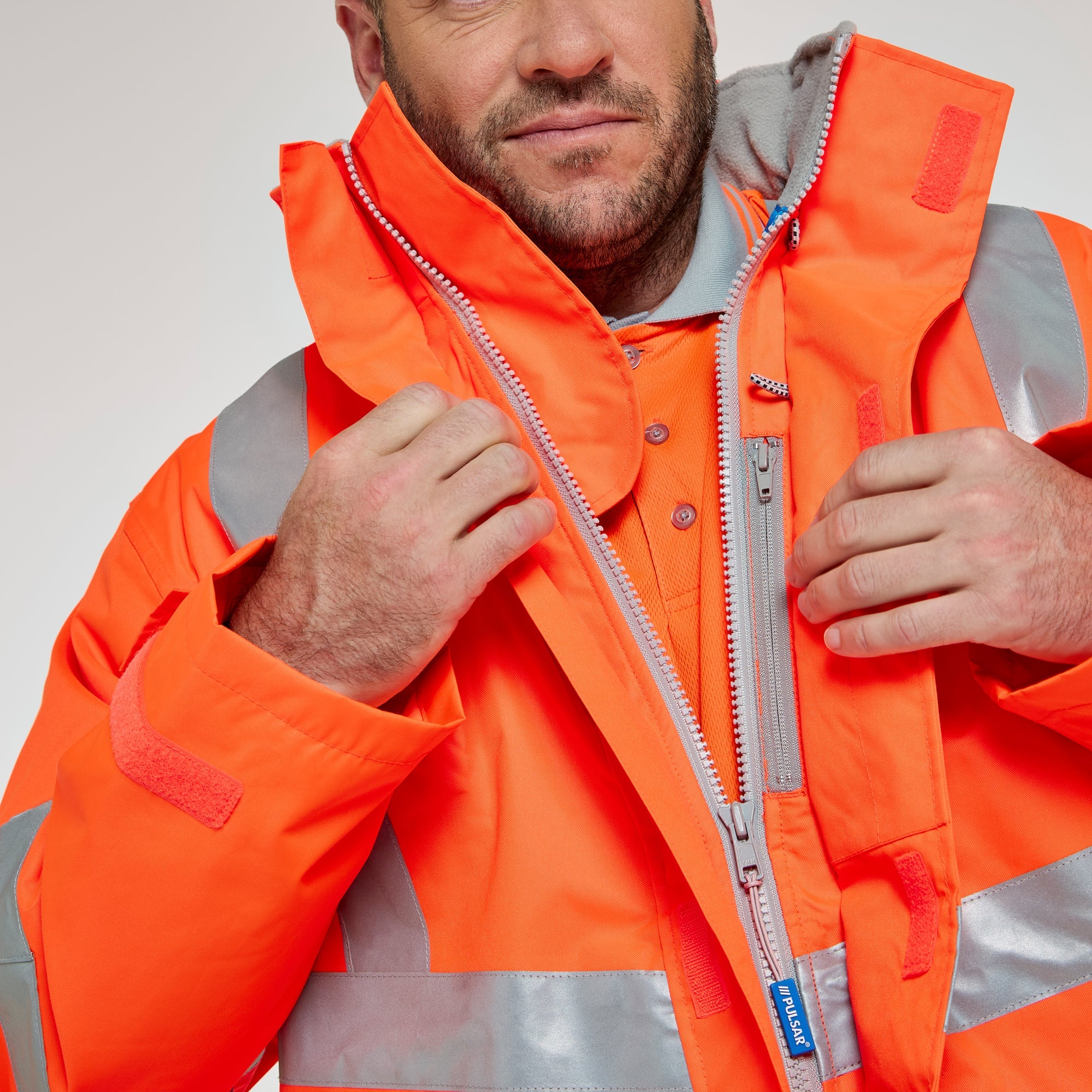 Pulsar Padded Storm Coat Orange - Recycled Content